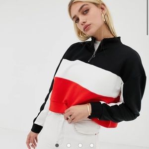 Noisy May Color Block Sweat with Zip